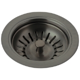 DELTA® 72010-KS Kitchen Sink Flange and Strainer, 4-1/2 in Nominal, 4-1/2 in OAL, Tailpiece Connection, Brass, Black Stainless