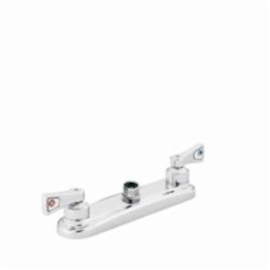 Moen® 8280 M-DURA™ Widespread Kitchen Faucet, 2.2 gpm, 8 in Center, Swivel Spout, Chrome, 2 Handles