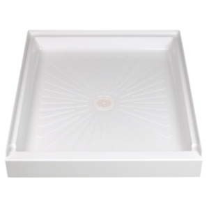 ELM® 4236M DURABASE® Rectangular Shower Base, White, Center Drain, 42 in L x 36 in W x 4-1/2 in D