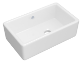 Rohl® RC3018WH Apron Front Kitchen Sink, Rectangle Shape, 30 in W x 18 in D x 10 in H, Undermount, Fireclay, White