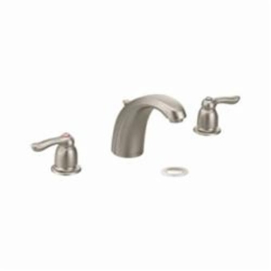 Moen® 8922CBN M-BITION™ Widespread Lavatory Faucet, 1.2 gpm, 4-1/4 in H Spout, 8 in Center, Brushed Nickel, 2 Handles, Pop-Up Drain