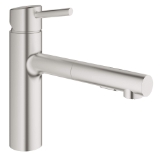 GROHE 31453DC1 Concetto™ Sink Mixer, 1.5 gpm, 100 deg Swivel Spout, SuperSteel, 1 Handle