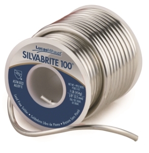 LucasMilhaupt® Sil-Fos® Silvabrite 100® 56761 Solder, 1/8 in, 440 deg F Melting, 1 lb Spool