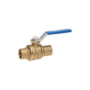 HOMEWERKS® 116-4-1 Quarter-Turn Ball Valve With Handle, 1 in Nominal, Solder End Style, Forged Brass Body, Full Port, Rubber Softgoods