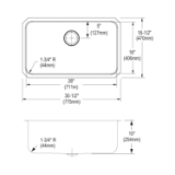Elkay® ELUH281610 Lustertone™ Kitchen Sink, Lustertone™, Rectangle Shape, 28 in L x 16 in W x 10 in D Bowl, 30-1/2 in L x 18-1/2 in W x 10 in H, Undermount, 18 ga 304 Stainless Steel