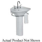 Mansfield® 318-8 WH Essence™ Lavatory Only With Integral Rear Overflow, Oval, 8 in Faucet Hole Spacing, 25-1/2 in W x 21-3/4 in D x 11-1/4 in H, Pedestal Mount, Vitreous China, White