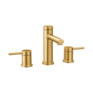 Moen® T6193BG Align™ Widespread Bathroom Faucet, 1.5 gpm, 4-13/16 in H Spout, 8 to 16 in Center, Brushed Gold, 2 Handles, Lift Rod Drain