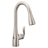 Moen® 7594EWSRS Pulldown Kitchen Faucet, Arbor™, 1.5 gpm Flow Rate, Spot Resist™ Stainless, 1 Handle, 1 Faucet Hole, Touchless