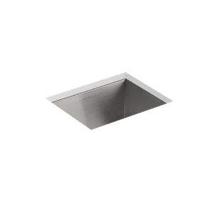 Kohler® 3840-3-NA Vault™ Bar Sink, Squared Shape, 3 Faucet Holes, 15 in W x 15 in W x 9-5/16 in D, Top/Undermount, Stainless Steel