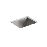 Kohler® 3840-3-NA Vault™ Bar Sink, Squared Shape, 3 Faucet Holes, 15 in W x 15 in W x 9-5/16 in D, Top/Undermount, Stainless Steel
