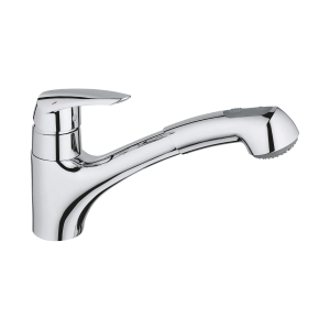 GROHE 33330001 Sink Mixer, Eurodisc®, 1.75 gpm Flow Rate, Swivel Spout, Polished Chrome, 1 Handle