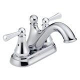 DELTA® 25999LF Haywood™ Centerset Lavatory Faucet, Chrome, 2 Handles, Plastic Pop-Up Drain, 1.2 gpm Flow Rate