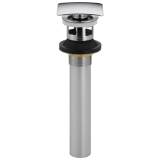 DELTA® 72175 Push Activated Pop-Up Drain Assembly, Chrome, Brass Drain, Square Pop Up