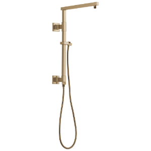 DELTA® 58410-CZ-PR Universal Showering Components Angular Shower Column, 18 in Shower Head, 26.53 in L Shower Arm, Lumicoat® Champagne Bronze