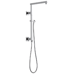 DELTA® 58410-PR Universal Showering Components Angular Shower Column, 18 in Shower Head, 26.53 in L Shower Arm, Lumicoat® Chrome