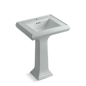 Kohler® 2238-1-95 Memoirs® Bathroom Sink Basin With Overflow Drain, Rectangular Shape, 24 in W x 19-3/4 in D x 34-3/8 in H, Pedestal Mount, Fireclay, Ice Gray™