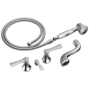 Brizo® T70360-PC Rook™ 2 Handle Tub Filler Trim Kit With Bi-Directional Lever Handle, Solid Brass, Polished Chrome