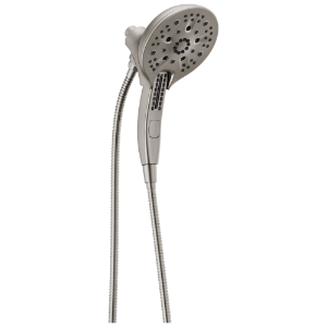 DELTA® 58620-SS-PR-PK Universal Showering Components Dual Shower Head, 1.75 gpm Max Flow, 5 Sprays, Wall Mounting, Lumicoat® Stainless