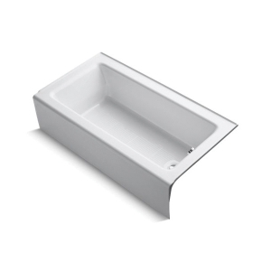 Kohler® 876-0 Bellwether® Bathtub with Integral Apron, Soaking Hydrotherapy, Rectangular Shape, 60 in L x 32 in W, Right Drain, White