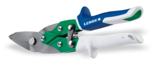 Lenox® Aviation Snip, 18 ga Sheet Metal/22 ga Stainless Steel, 1-5/16 in Length of Cut, Right Snip, Precision Formed HCS Blade, Composite Handle