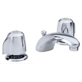 Gerber® G004307161 Classics™ Lavatory Faucet with Flex Connections, 1.2 gpm Flow Rate, 1-7/16 in H Spout, 6 to 12 in Center, Polished Chrome, 2 Handles, Metal Pop-Up Drain