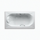 Kohler® 1418-M-96 Memoirs® Bathtub, Backjets/Neckjets/Whirlpool, Rectangle Shape, 72 in L x 42 in W, Center Drain, Biscuit