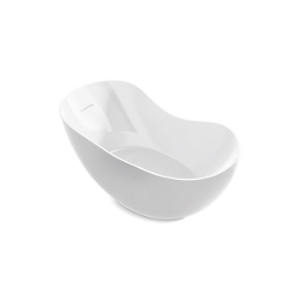 Kohler® 1800-0 Abrazo® Bathtub, Oval Shape, 66 in L x 31-1/2 in W, Center Drain, White