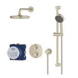 GROHE 34745EN0 Grohtherm® Shower Set with Tempesta® 210 Shower Head, 1.75 gpm, 59 in L Hose, Brushed Nickel