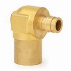 Uponor Q4387575 90 deg Baseboard Elbow, 3/4 in Nominal, ProPEX® x C Adapter End Style, Brass