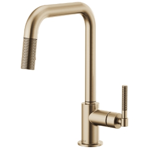 Brizo® 63053LF-GL Litze® Pull-Down Kitchen Faucet, 1.8 gpm, Luxe Gold, 1 Handle, 1 Faucet Hole, Traditional