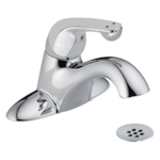 DELTA® 523LF-HGMHDF HDF® Centerset Lavatory Faucet, Chrome, 1 Handle, Grid Strainer Drain, 0.5 gpm Flow Rate