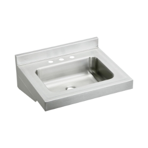 Elkay® ELV22193 Lavatory Sink, Rectangle Shape, 22 in W x 19 in D x 5-1/2 in H, Wall Mount, Stainless Steel, Buffed Satin