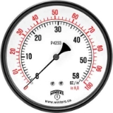 WINTERS 2-1/2" 0-8# Low Pressure Gauge, Steel