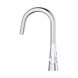 GROHE 32226003 Ladylux® Pull-Down Kitchen Faucet, 1.75 gpm, Polished Chrome, 1 Handle, 1 Faucet Hole, Residential