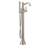 Moen® 9025BN Belfield™ Floor Mount Tub Filler Faucet, Brushed Nickel, 1 Handle, Commercial