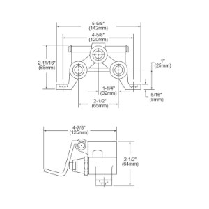 Elkay® LK399A Double Foot Mixing Valve, 1/2 in Nominal, Female IPS End Style, Brass Body, Polished Chrome