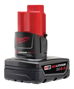 Milwaukee® 48-11-2460 Battery Pack, 6 Ah 12 VDC Lithium-Ion Battery, For Use With 12 VDC Cordless Tool