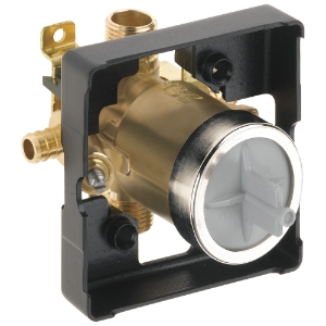 DELTA® R10000-PXWS Universal Tub and Shower Rough-In Valve Body, 1/2 in PEX Crimp Inlet x 1/2 in PEX Crimp Outlet, Forged Brass Body