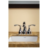 Gerber® D301122 Antioch® Centerset Lavatory Faucet, Polished Chrome, 2 Handles, 50/50 Touch-Down Pop-Up Drain