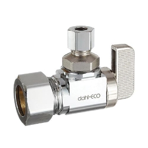 dahl 611-33-30-BAG dahal-Eco™ mini-ball™ Angle Supply Stop, 5/8 x 1/4 in Nominal, Compression End Style, 250 psi Pressure, Brass Body, Polished Chrome