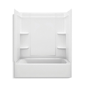 Sterling® 71370126-0 Bath/Shower, Ensemble™ Medley®, 60-1/4 in L x 31-1/4 in W x 74-1/4 in H, Solid Vikrell®, White