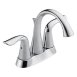 DELTA® 2538-TP-DST Tract-Pack™ Lahara® Centerset Lavatory Faucet, Chrome, 2 Handles, 50/50 Pop-Up Drain, 1.2 gpm Flow Rate