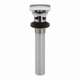 DELTA® 72175 Push Activated Pop-Up Drain Assembly, Chrome, Brass Drain, Square Pop Up