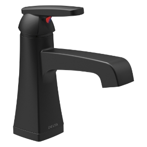 DELTA® 564-BLMPU-DST Ashlyn® Centerset Lavatory Faucet, 1.2 gpm, 3-7/16 in H Spout, 1 Handle, Pop-Up Drain, 1/3 Faucet Holes, Matte Black, Traditional