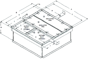 Allied Commercial™ 14V69 ResPak Large Base Flat Roof Curb Kit, 6-1/2 in H