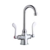 Elkay® LK500GN04T4 Concealed Deck Bathroom Faucet, Commercial, 1.5 gpm Flow Rate, Gooseneck Spout, Polished Chrome, 2 Handles