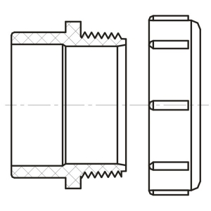 Lesso® 1-1/2in x 1-1/4in PVC DWV Trap Adapter-Male w/Plastic Nut (S × SLIP) LP103P-212