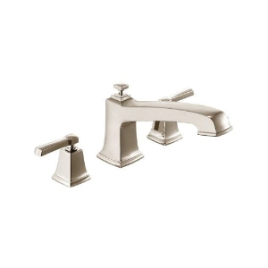 Moen® T623SRN Boardwalk™ Roman Tub Faucet, 10 in Center, Spot Resist™ Nickel, 2 Handles, Traditional