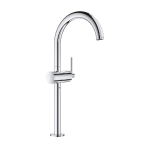 GROHE 23834003 23834_3 Atrio® Vessel Sink Faucet, Residential, 7-1/16 in Spout, 12-13/16 in H Spout, Polished Chrome, 1 Handle, Pop-Up Drain