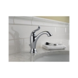 DELTA® 594-CZMPU-DST Linden® Lavatory Faucet, 1.2 gpm Flow Rate, 5-1/4 in H Spout, 1 Handle, Pop-Up Drain, 1 Faucet Hole, Champagne Bronze, Traditional
